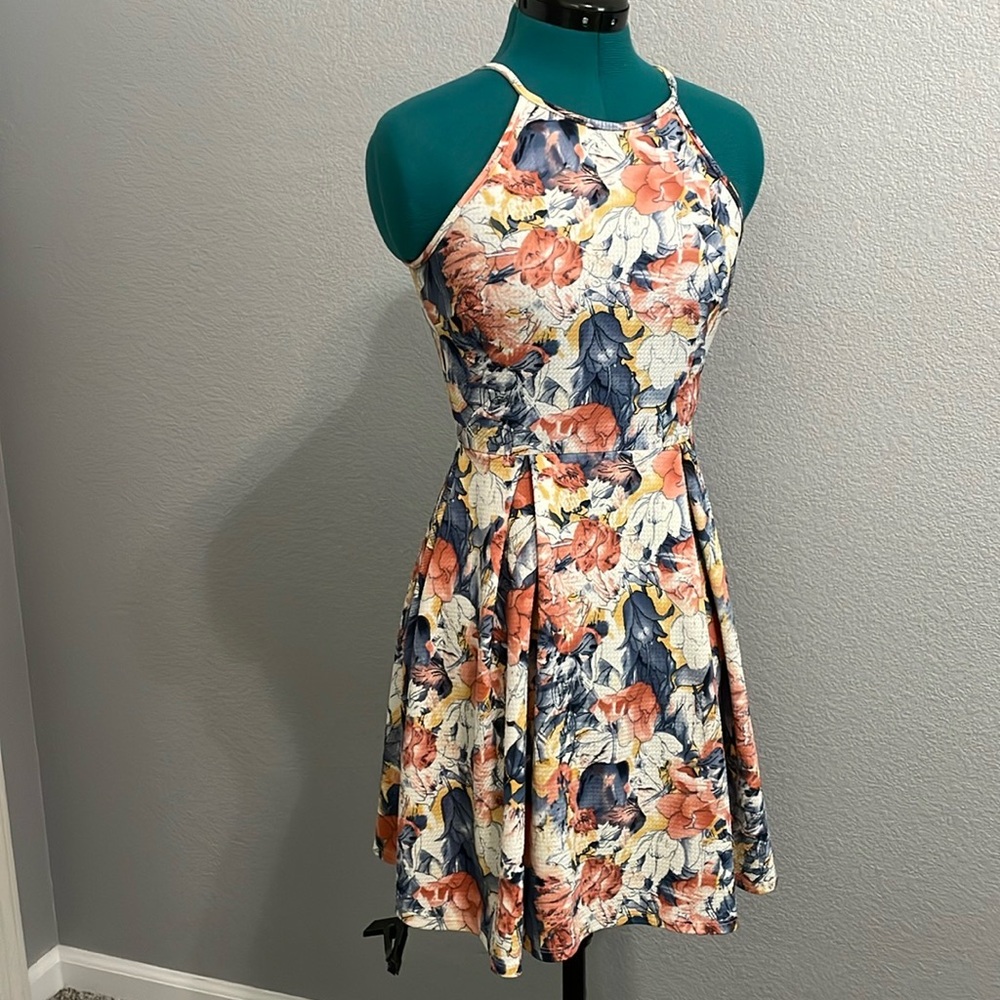 Floral Halter Neck Dress